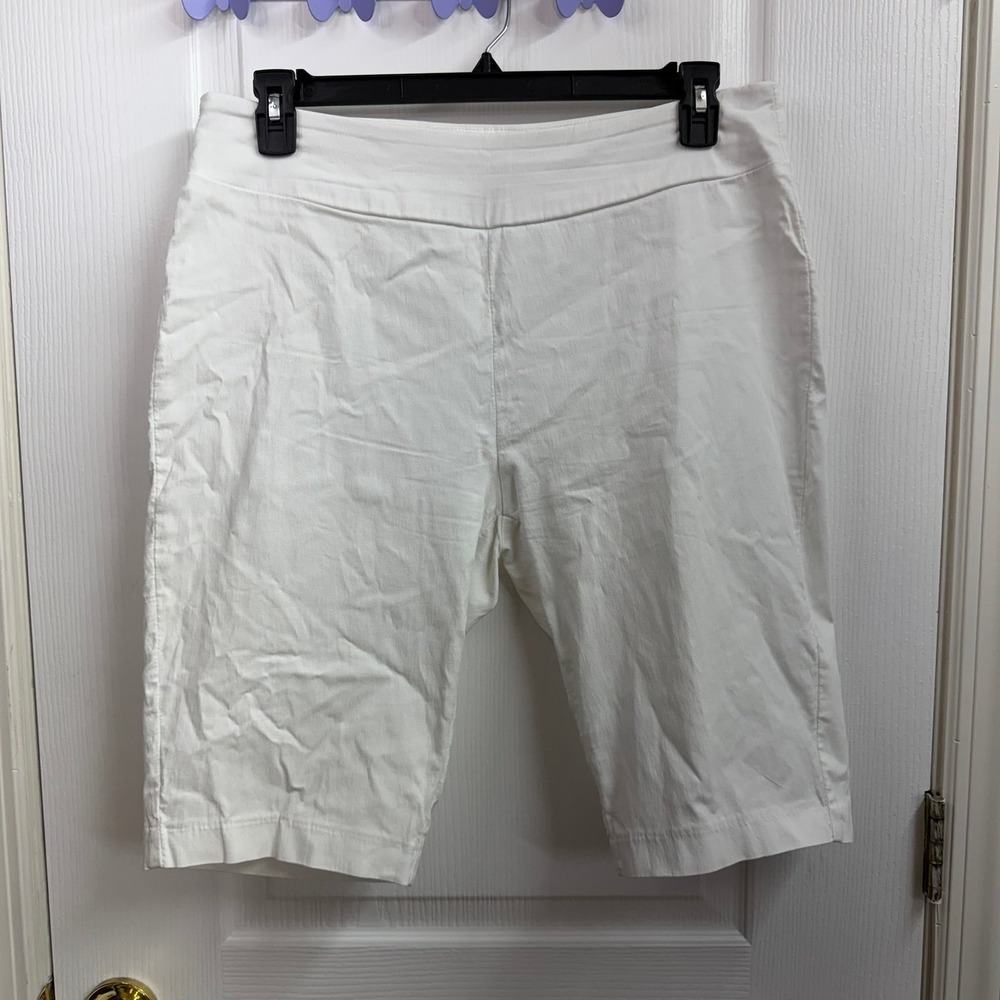 Euro Classic White Elastic Waist Pull-On Casual long shorts stretch neutral 14